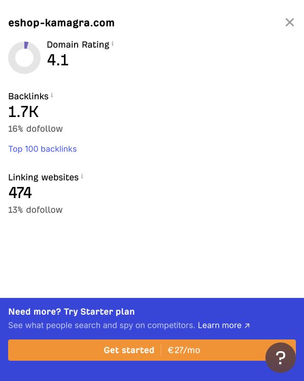 Ahrefs DR live check